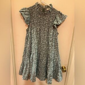 Sea New York Ruffle Sleeve Dress in Green and White